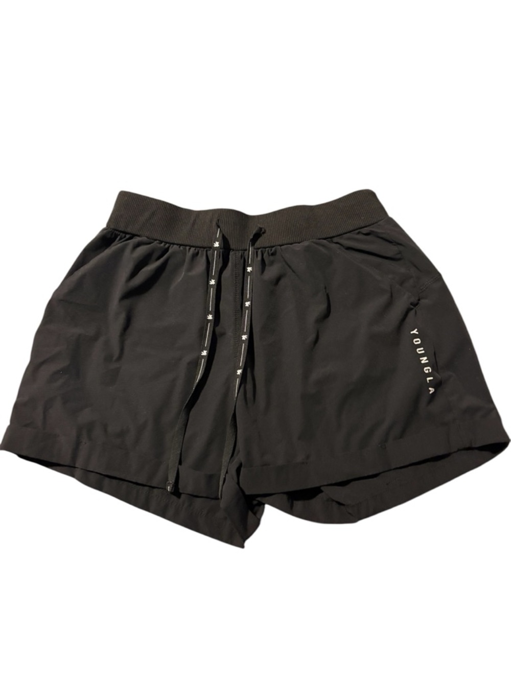 YoungLA Black Performance Layered Gym Shorts